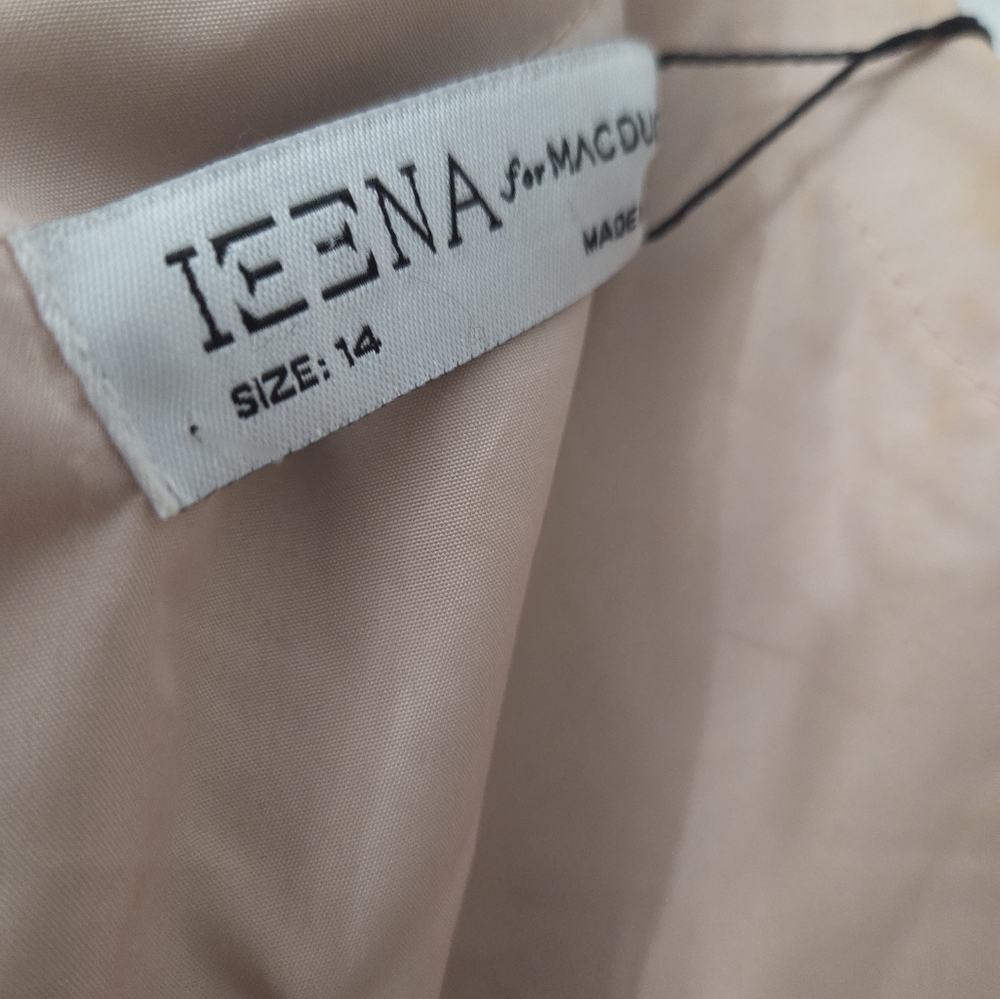 NWT Ieena for Mac Duggal Pink Pleated Shimmering Flutter Sleeve Gown SZ 14 - Picture 14 of 15